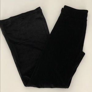 Wide leg black velvet pants